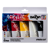 DARWI 1 LOT 5 TUBES PEINTURES ACRYLIQUES 75 ML COLORIS ASSORTIS