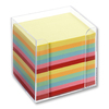 BLOC CUBE PAPIER COLORIS ASSORTIS AVEC PLEXI