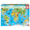 PUZZLE CARTE DU MONDE DES ANIMAUX - 150 PIÈCES