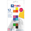 +FIMO SOFT 12 DEMI-PAINS 25G COLORIS ASSORTIS