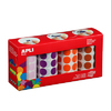 4 ROULEAUX 7080 GOMMETTES RONDES 20MM COLORIS FUN