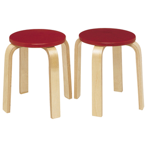 TABOURET ROUGE - LOT DE 2