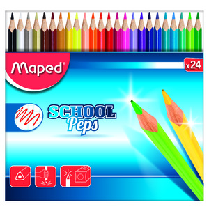 SCHOOLPEP'S 24 CRAYONS COULEURS ASSORTIS