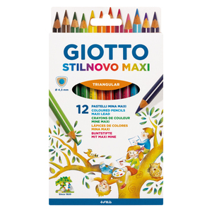 STILNOVO MAXI 12 CRAYONS COULEURS ASSORTIS