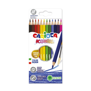 12 CRAYONS COULEURS AQUARELLABLES ASSORTIS