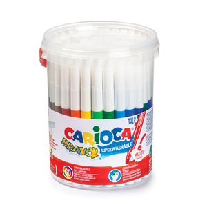 CARIOCA BRAVO POT 60 FEUTRES COLORIS ASSORTIS