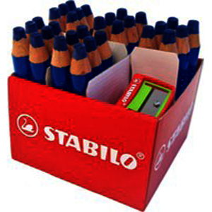 MARKDRY 1 CLASSPACK 30 CRAYONS COLORIS BLEU + 2 TAILLE-CRAYONS