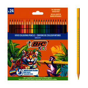 KIDS SMOOTH 24 CRAYONS COULEUR COLORIS ASSORTIS