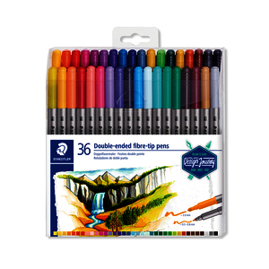 STAEDTLER 3200 36 FEUTRES DOUBLE POINTE FINE ET MOYENNE