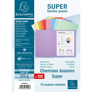 100 CHEMISES DOSSIER QUALITÉ SUPÉRIEURE COLORIS ASSORTIS