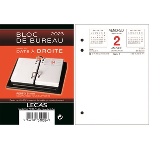 BLOC ÉPHÉMÉRIDE DATE À DROITE