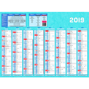 CALENDRIER GRAND FORMAT 40,5X55CM SEPTEMBRE/DÉCEMBRE