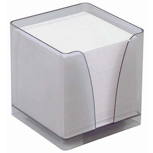 BLOC CUBE PAPIER COLORIS BLANC AVEC PLEXI