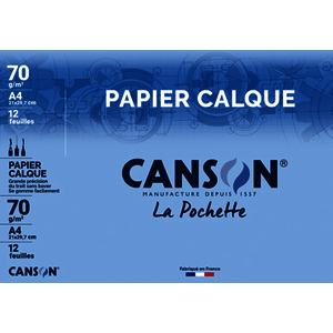 1 POCHETTE PAPIER CALQUE A4 12F 70G C A GRAIN