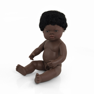 POUPÉE 38 CM AVEC CHEVEUX GARÇON AFRICAIN