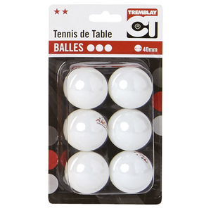 6 BALLES DE TENNIS DE TABLE