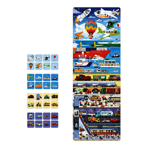 PUZZLE + LES TRANSPORTS 62 PIECES + 32 CARTES ILLUSTREES