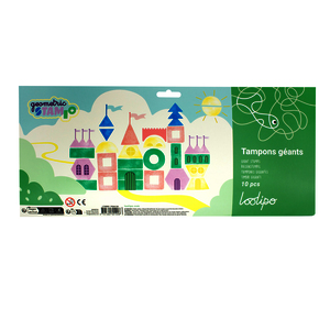 10 TAMPONS GÉANTS FORMES GEOMETRIQUES ASSORTIES