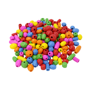 PERLES BOIS FORMES ET COLORIS ASSORTIS 500G