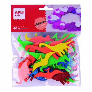 40 DINOSAURES CAOUTCHOUC ADH?SIF COLORIS ASSORTIS