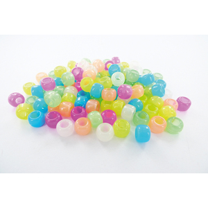 1 000 PERLES CASSIS PLASTIQUE PHOSPHORESCENTS ASSORTIS