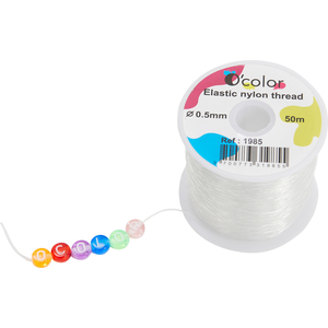 BOBINE FIL NYLON ÉLASTIQUE 0,5MM X 50M