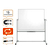 1 TABLEAU BLANC PIVOTANT MOBILE MAGNETIQUE EN ACIER LAQUE 150 X 120 CM